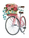 Nature weaved in threads [Basket of Blooms Bicycle] [] / [6.9" x "9.67"] [] embroidered iron-on patch