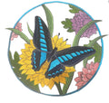 Common Bluebottle Butterfly Circle (7.79" x 7.23") embroidered iron-on patch