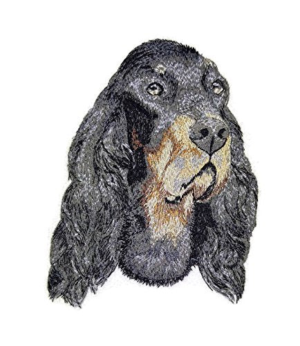 Parche bordado termoadhesivo con caras de perro increíbles [Setter Gordon] [14,7 x 10,8 cm] [Hecho en EE. UU.]