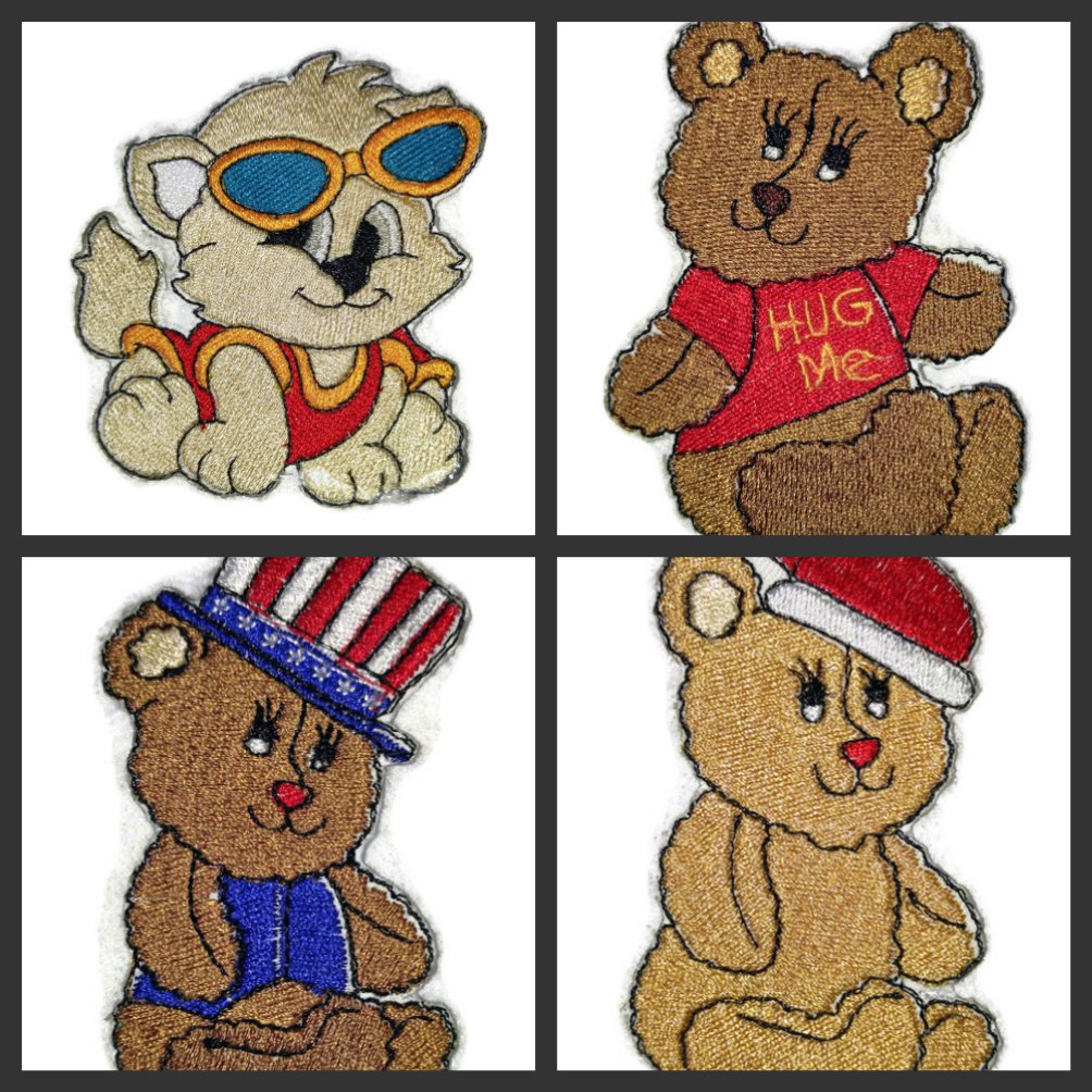 Nature Weaved in Threads, Amazing Bear with Flag Cap [Custom and Unique] Embroidered Iron on/Sew Patch 3.(4" x 2.66") [Made in USA]