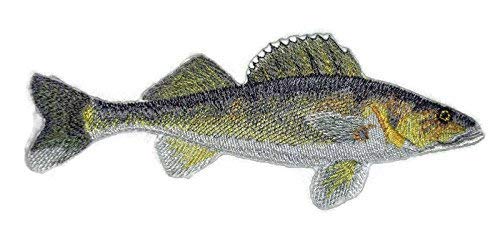 Hermosos retratos de peces personalizados de Nature's Magic [Pez lucioperca] Parche bordado para planchar o coser [18 x 14 cm] Hecho en EE. UU.