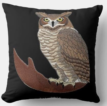 Beyond Vision Custom Birds [Great Horned Owl] Embroidered Iron on/Sew Patch (5.9" x 6.24")