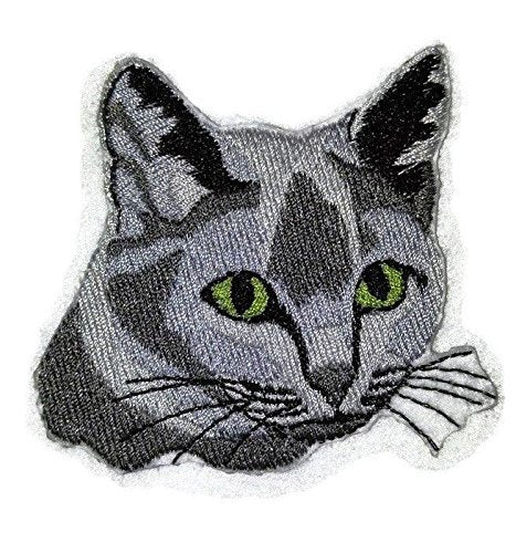 Impresionantes retratos de gatos personalizados [Cara de gato ruso] Parche bordado para planchar o coser [7,6 cm x 7,6 cm] Hecho en EE. UU.