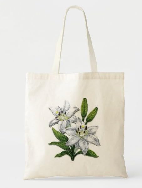 Parche bordado para planchar o coser, personalizado y único, "Flores de lirio", "El mejor deleite del jardín" [5,87" (ancho) x 7,07" (alto)] [Hecho en EE. UU.]
