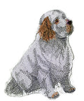 Clumber Spaniel (4.5" x 4") embroidered iron-on patch