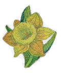Daffodil (3.5" x 4") embroidered iron-on patch