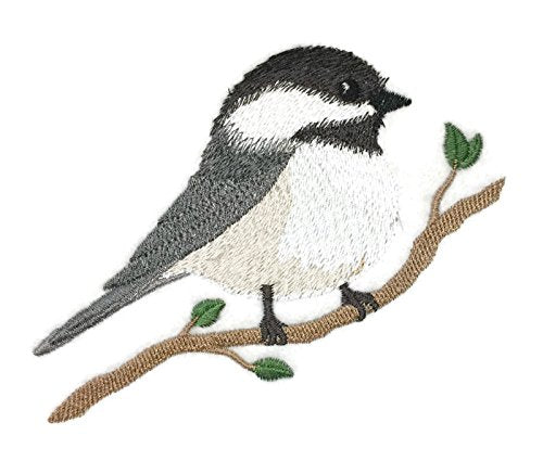 Nature Weaved in Threads, Amazing Birds Kingdom [Single Chickadee Bird ] [Custom and Unique] Embroidered Iron on/Sew Patch (5" x 4.5") [Made in USA]