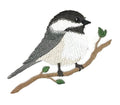Nature Weaved in Threads, Birds Kingdom [Single Chickadee Bird ] [] / (5" x 4.5") [] embroidered iron-on patch