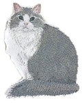Norwegian Forest Cat (4.5" x 3.68") embroidered iron-on patch