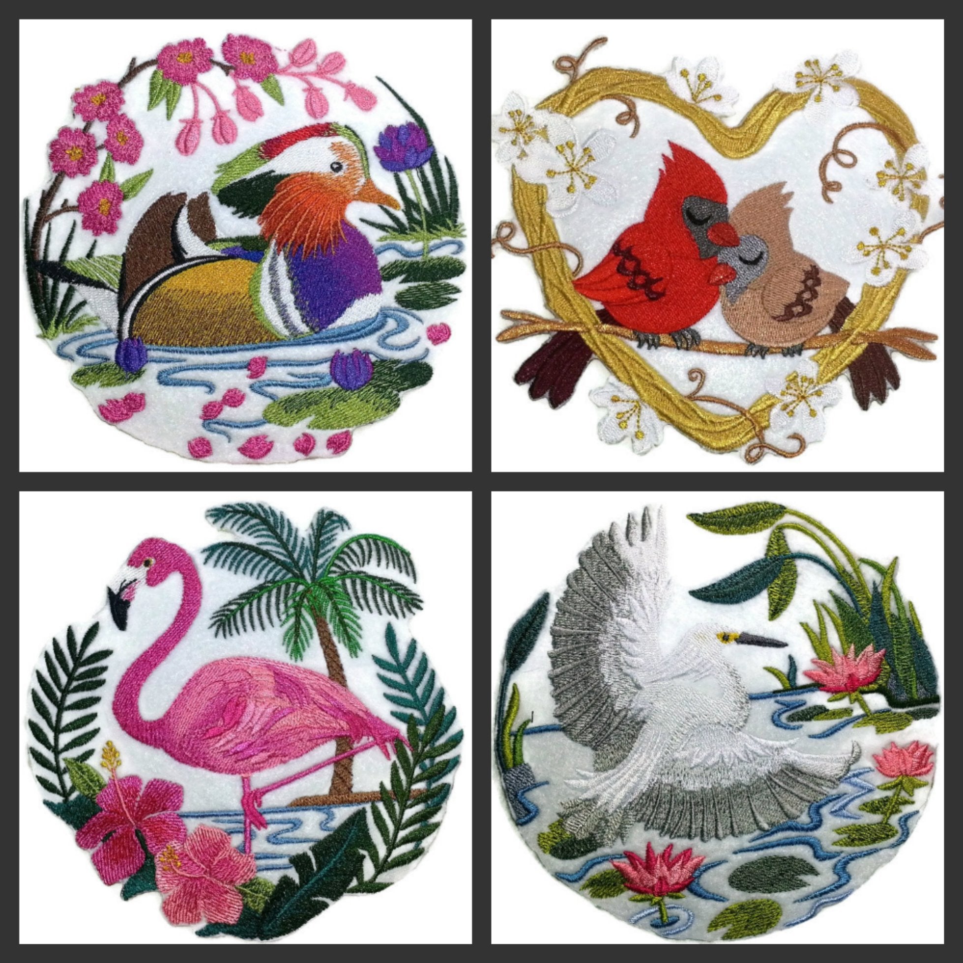 Naturaleza entretejida en hilos, Reino de las aves asombrosas [Escena del pato mandarín] [Personalizado y único] Parche bordado para planchar o coser [6,06" x 5,9"] [Hecho en EE. UU.]