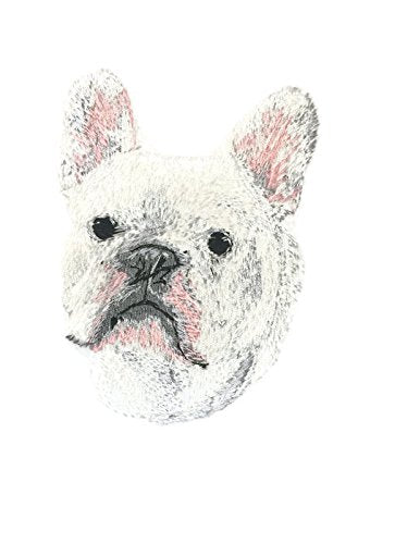 Amazing Custom Dog face Portraits [French Bulldog-2 ] Custom and Unique] Embroidered Iron on/Sew Patch (3.5" x 4") [Made in USA]
