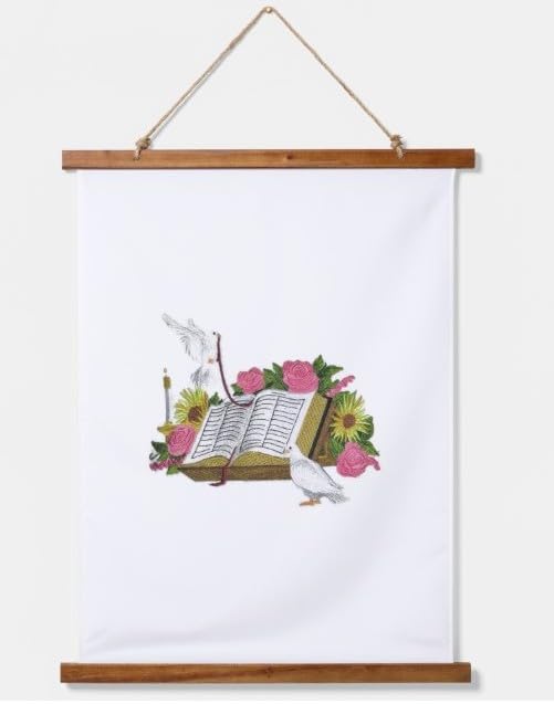 Custom and Unique Bible and Doves Embroidered Iron on/Sew Patch (7.81" x 7.09") [Made in USA]