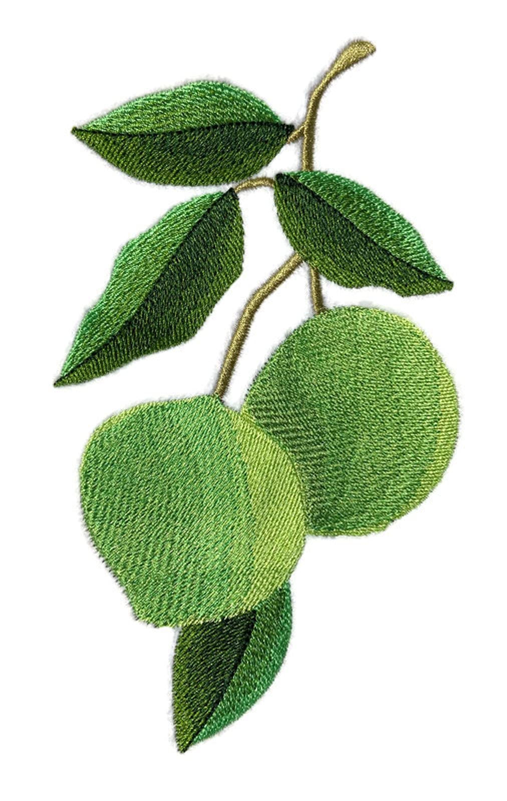 Fruit Cameo - Lime [Custom and Unique] Embroidered Iron on/Sew Patch (4" x 6.7") [Made in USA]