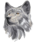 Wild Wolf Portrait (6.87" x 9.69") embroidered iron-on patch