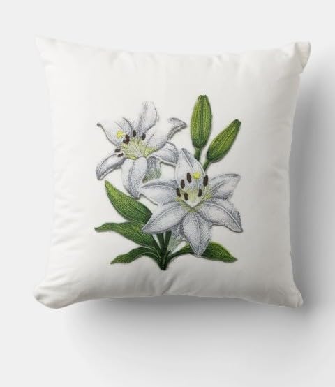 Parche bordado para planchar o coser, personalizado y único, "Flores de lirio", "El mejor deleite del jardín" [5,87" (ancho) x 7,07" (alto)] [Hecho en EE. UU.]