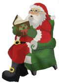 Beyond Vision Merry Christmas [ Read a Little Christmas Story - Santa ] / (6.88" x 8.25") embroidered iron-on patch