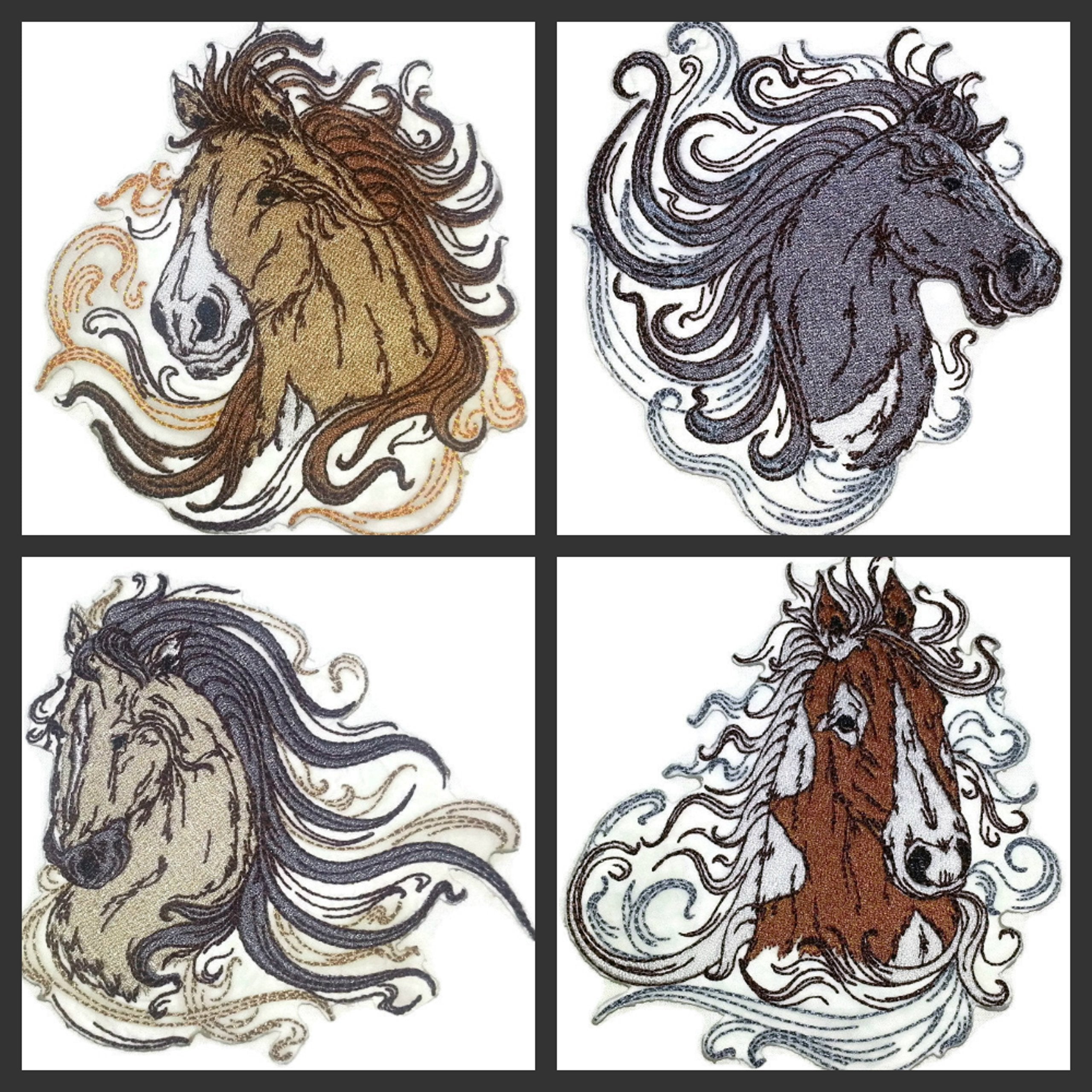 Custom and Unique Spirit of Stallions [Spirit of Stallion No.6 [Custom and Unique] Embroidered Iron on/Sew Patch (5" x 6.22")*"] [Made in USA]