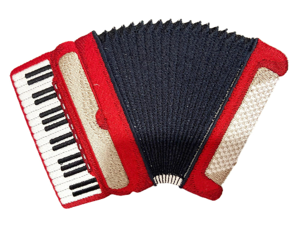 Parche bordado para planchar o coser de Beyondvision Custom Musical Instruments [Acordeón] [17,3 cm (ancho) x 11,4 cm (alto)]