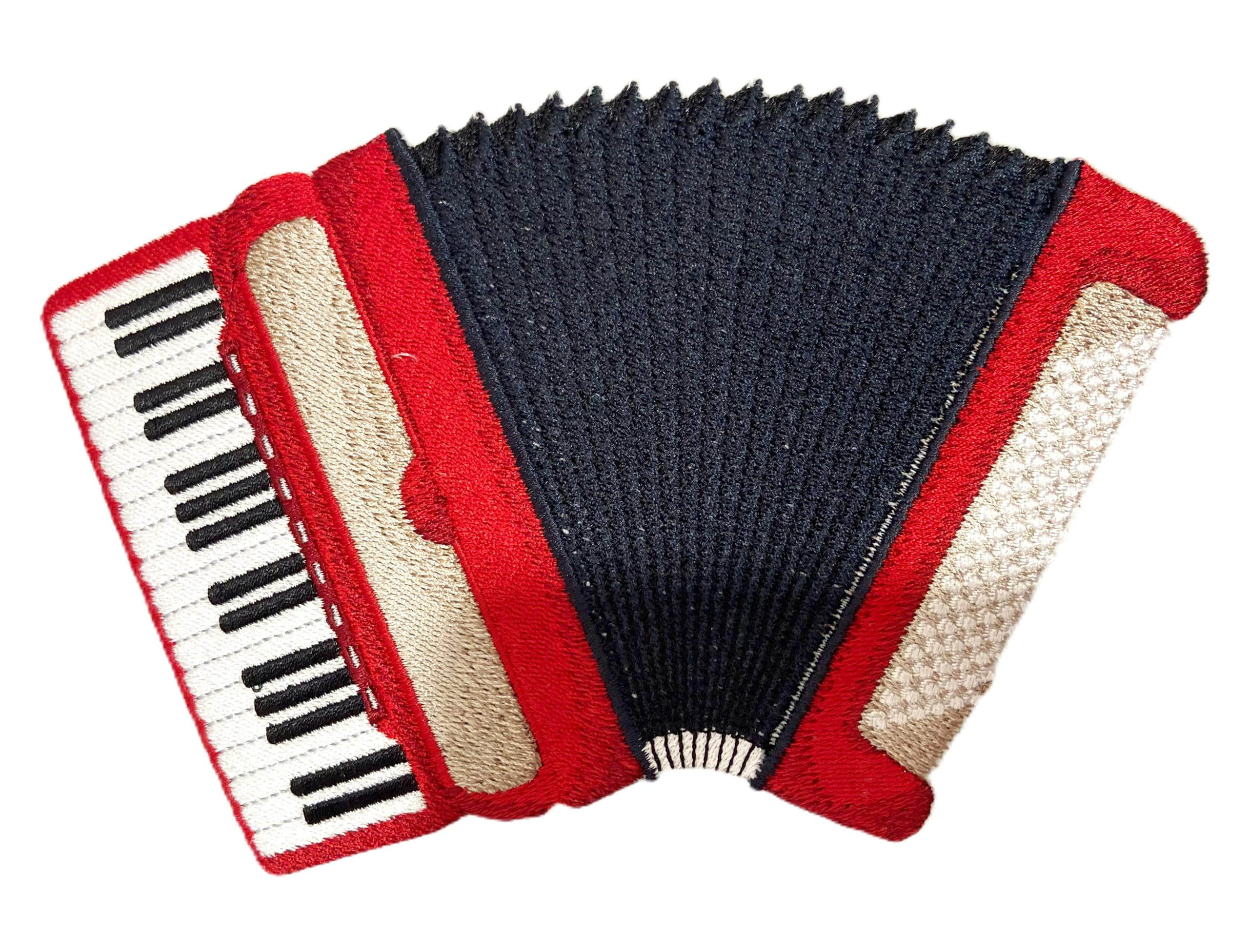 Parche bordado para planchar o coser de Beyondvision Custom Musical Instruments [Acordeón] [17,3 cm (ancho) x 11,4 cm (alto)]
