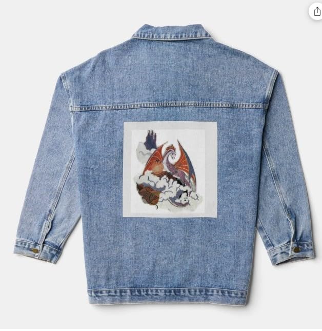 Parche bordado personalizado de dragón de nube para planchar o coser [24,5 x 28 cm] [Hecho en EE. UU.]