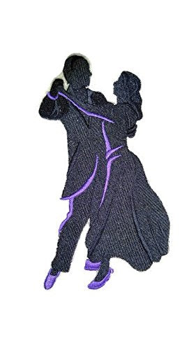Parche bordado personalizado y único BeyondVision Let's Dance [Silueta de salón, postura izquierda] para planchar o coser [17 x 12 cm] [Hecho en EE. UU.]