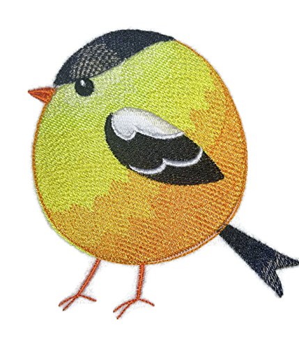 Nature Weaved in Threads, Amazing Baby Birds Kingdom [ Roly-Poly Goldfinch][Custom and Unique] Embroidered Iron on/Sew Patch (4.76" x 4.85") [Made in USA]