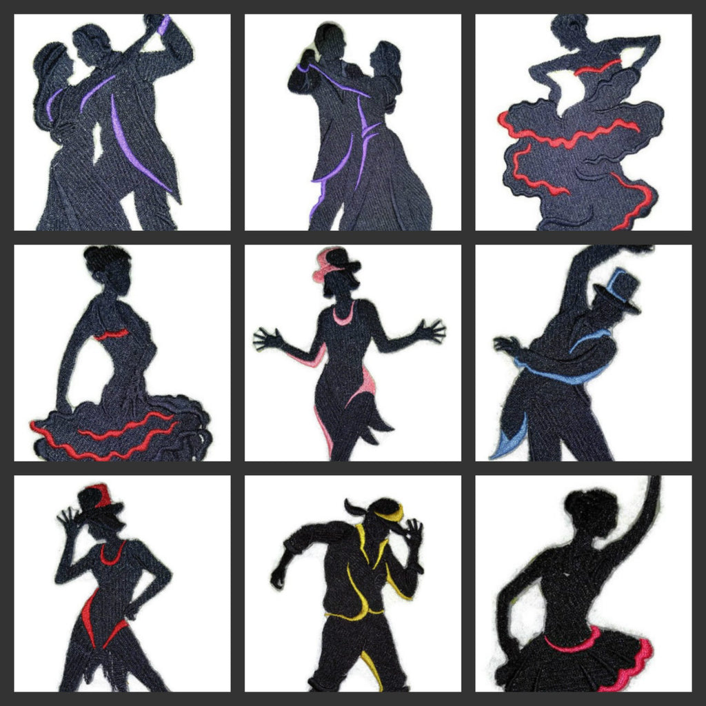 BeyondVision Let's Dance Custom and Unique Embroidered [Flamenco Silhouette Left Posture] Embroidered Iron on/Sew Patch (5.53" x 4.11") [Made in USA]