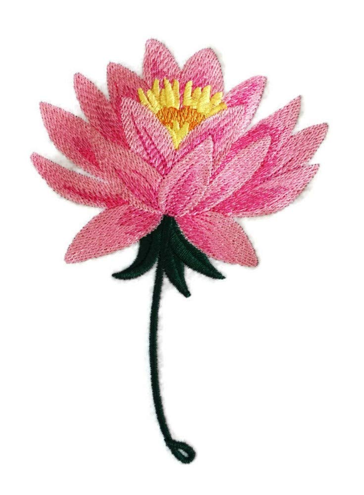 Custom and Unique (Bloom Water Lily) A Inspirational Blooms Flower Embroidered Iron on/Sew Patch (4.2" x 5.9") [Made in USA]