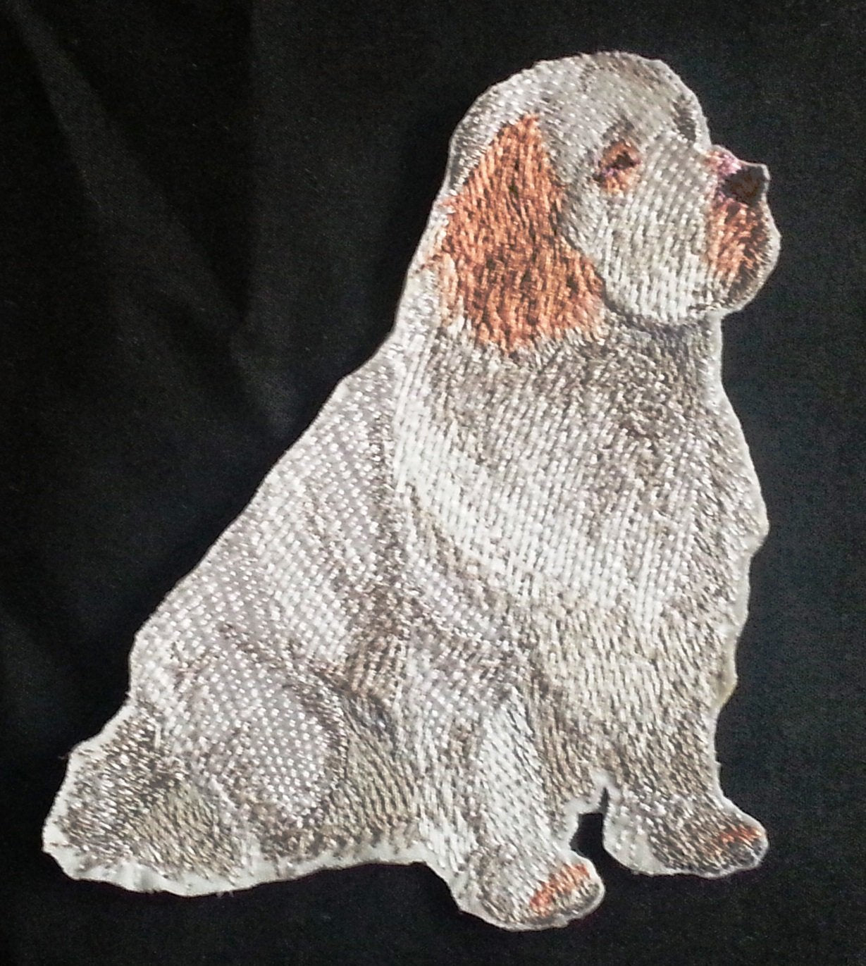 Amazing Custom Dog Portraits [Clumber Spaniel] Embroidered Iron On/Sew Patch (4.5" x 4") Made in USA]