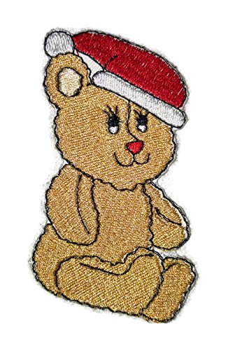 Parche bordado para planchar o coser, "Naturaleza entretejida en hilos", "Increíble oso de diciembre" [Personalizado y único] 3. [4" x 2.66"] [Hecho en EE. UU.]