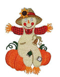 Autumn Scarecrow (5.5" x 4") embroidered iron-on patch