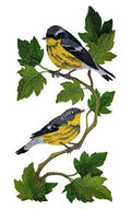 Magnolia Warbler Panel (11.74" x 6.03") embroidered iron-on patch