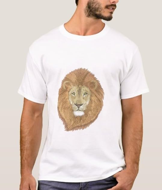 Nature Weaved in Threads, Amazing Animal Kingdom [ Brushed Lion] [Custom and Unique] Embroidered Iron on/Sew Patch (6.45" x 7.8")