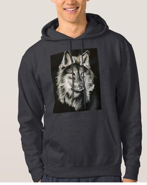 Nature Weaved in Threads, Amazing Animal Kingdom [Majestic Wolf] [Custom and Unique] Embroidered Iron on/Sew Patch (6.9" x 9.52")
