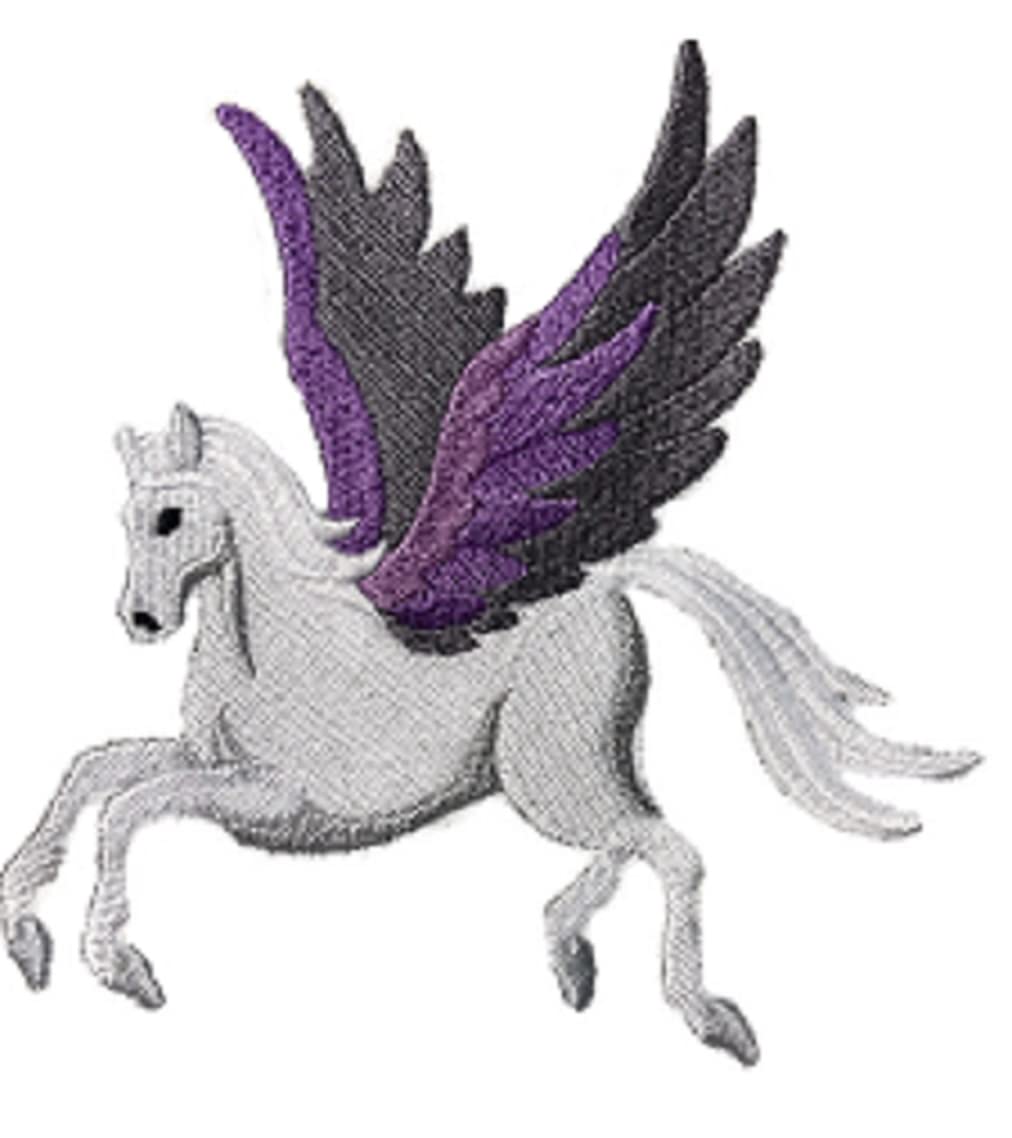 Parche bordado personalizado, mítico y único [Unicornio Pegaso] para planchar o coser (12,7 x 13 cm)