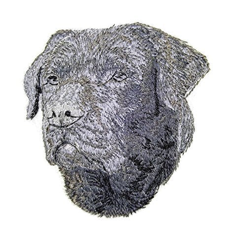 Amazing Dog Faces [Labrador Retriever Black] Embroidery Iron On/Sew Patch (4" x 3.7")[Made in USA]