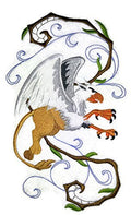 Griffin In Fantasy Flight (9.41" x 5.7") embroidered iron-on patch