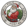 Beyond Vision Merry Christmas [ North Pole Postal Service Santa Stamp ] / (6.88" x 6.88") embroidered iron-on patch
