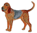 Bloodhound (4.5" x 4.5") embroidered iron-on patch