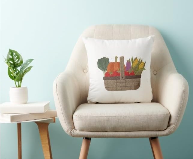 Custom and Unique Autumn [ Autumn Bounty Basket ] Embroidered Iron on/Sew Patch (6.8" x 4.3")