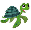 Nature's Bounty Turtle Portraits [ Sunny Sea Turtle ] / (5.69" x 4.78") embroidered iron-on patch