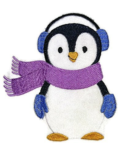 Naturaleza entretejida en hilos, increíble reino animal bebé [Patchwork Pals - Pingüino [Personalizado y único] Parche bordado para planchar o coser [5.4" x 4.86"] [Hecho en EE. UU.]