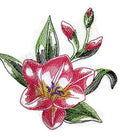 Sketched Freesia Single (4.87" x 4.85") embroidered iron-on patch