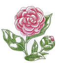 Sketched Camellia Single (4.85" x 5") embroidered iron-on patch