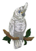 Goffins Cockatoo (5.25" x 4") embroidered iron-on patch