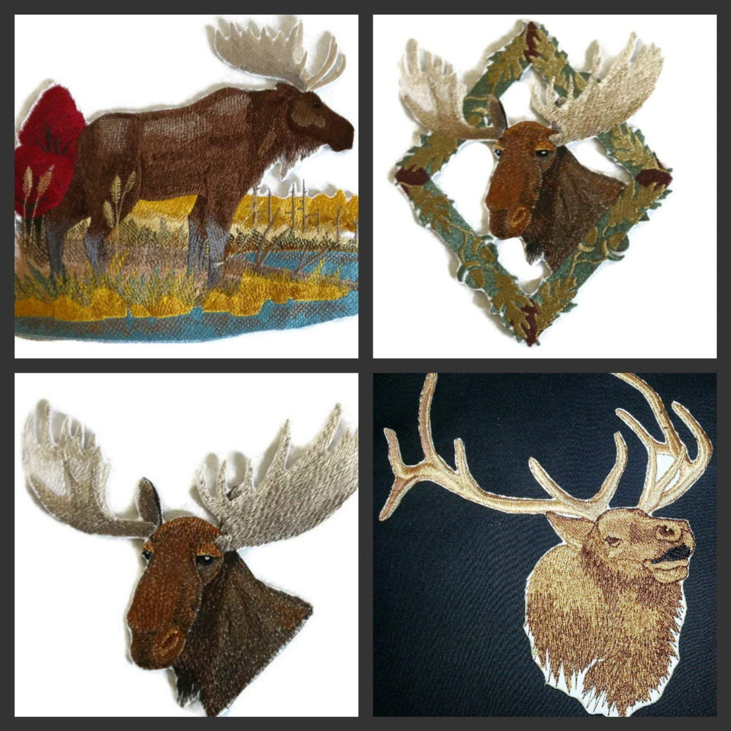 BeyondVision Nature Weaved in Threads, Amazing Animal Kingdom [ Elk Head ] [Custom and Unique] Embroidered Iron on/Sew Patch (7" x 6.5") [Made in USA]
