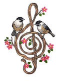 Beyond Vision Birds [Noteworthy Songbirds ] / (6.85" x 9.69") embroidered iron-on patch