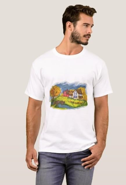 Custom and Unique Autumn Colors in The Country Scene Embroidered Iron on/Sew Patch (11.69" x 6.79") [Made in USA]