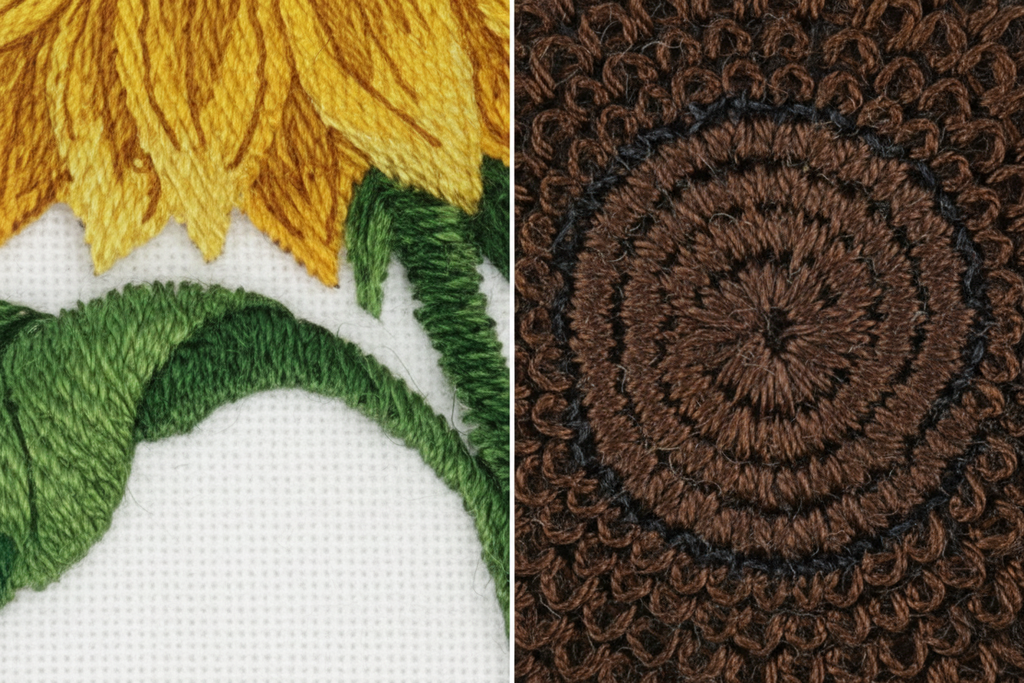 Sunflowers in Bloom Embroidered Patch DIY Iron-On or Sew-On Floral Applique for Jackets, Bags & Custom Fashion (6.19" x 5.86")