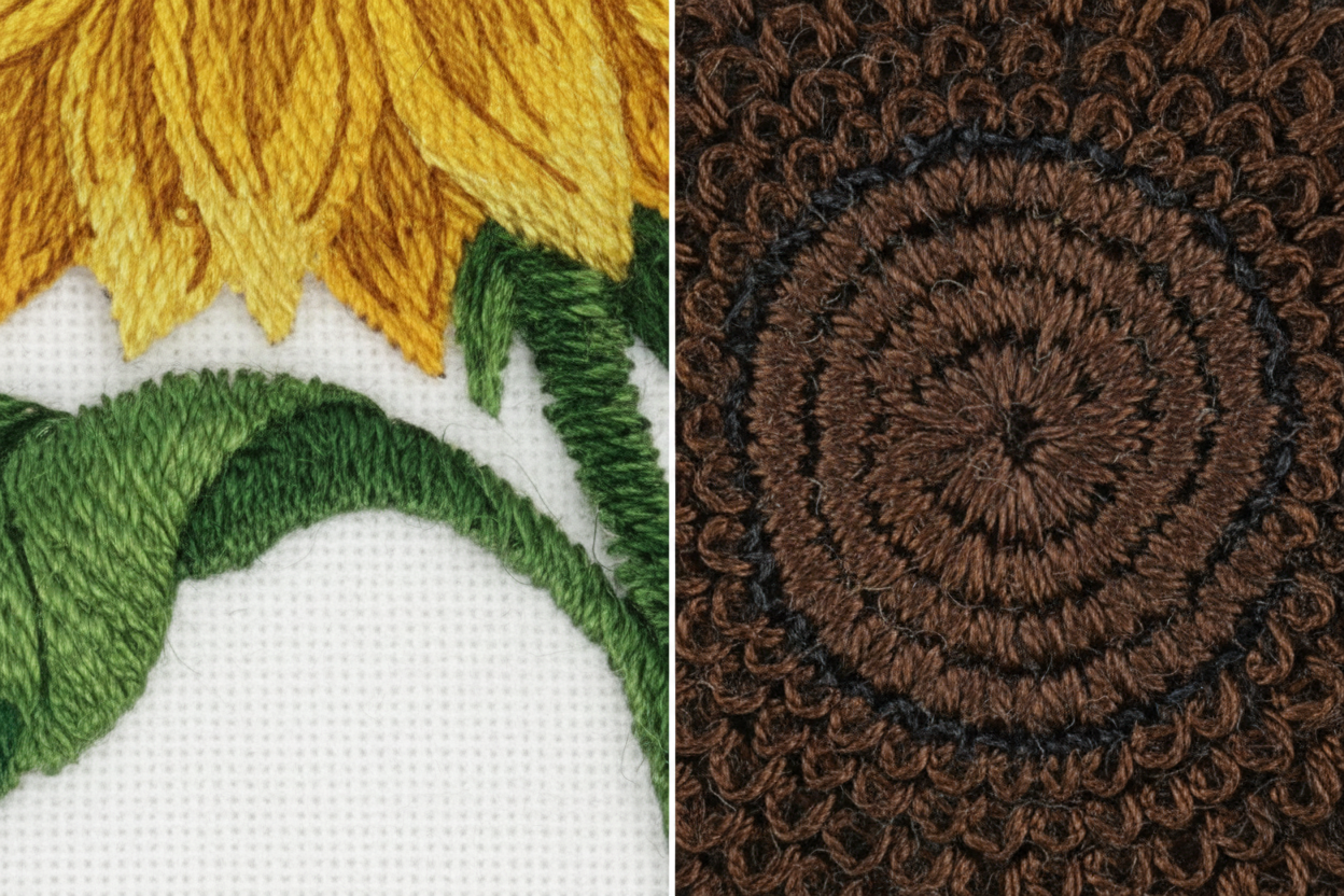 Sunflowers in Bloom Embroidered Patch DIY Iron-On or Sew-On Floral Applique for Jackets, Bags & Custom Fashion (6.19" x 5.86")